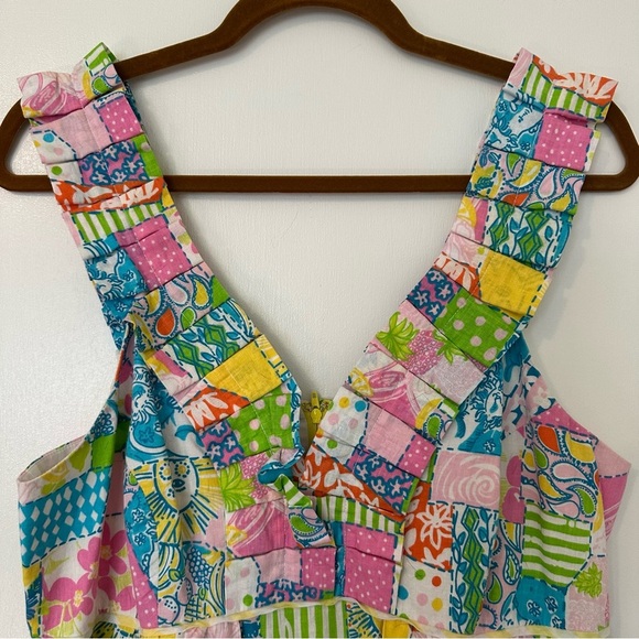 Lilly Pulitzer Vintage Patchwork Print Maxi Dress Sleeveless Womens 10 - Picture 2 of 8